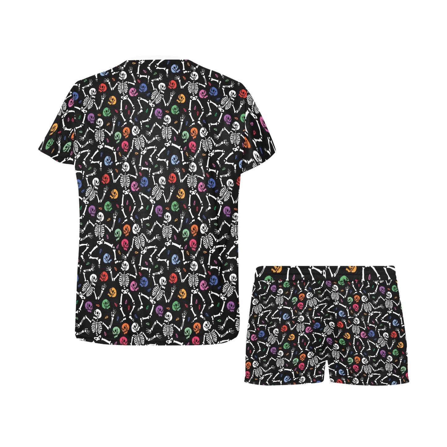 Skeleton Print Design LKS307 Women's Short Pajama Set