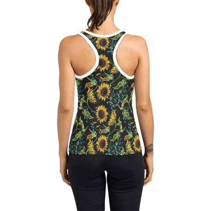 Sunflower Print Design LKS308 Women's Racerback Tank Top