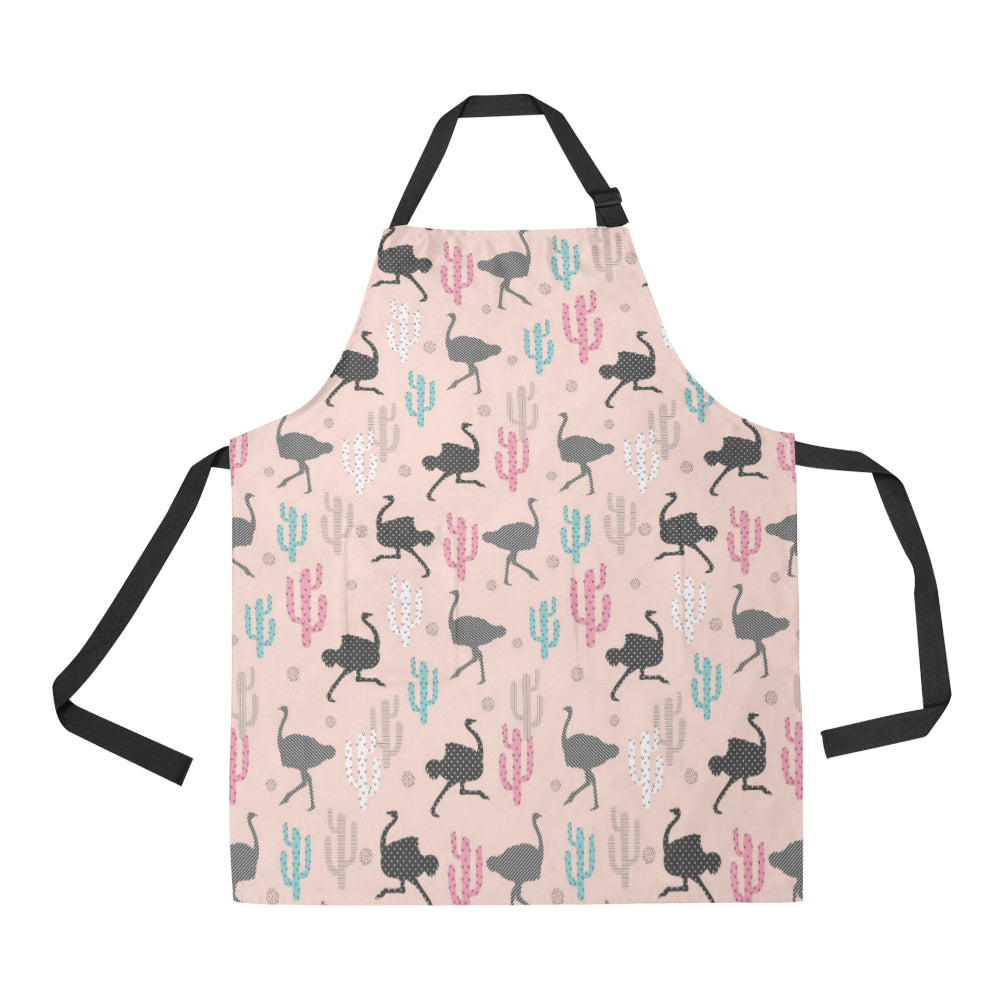 Ostrich Pattern Print Design 03 Apron with Pocket