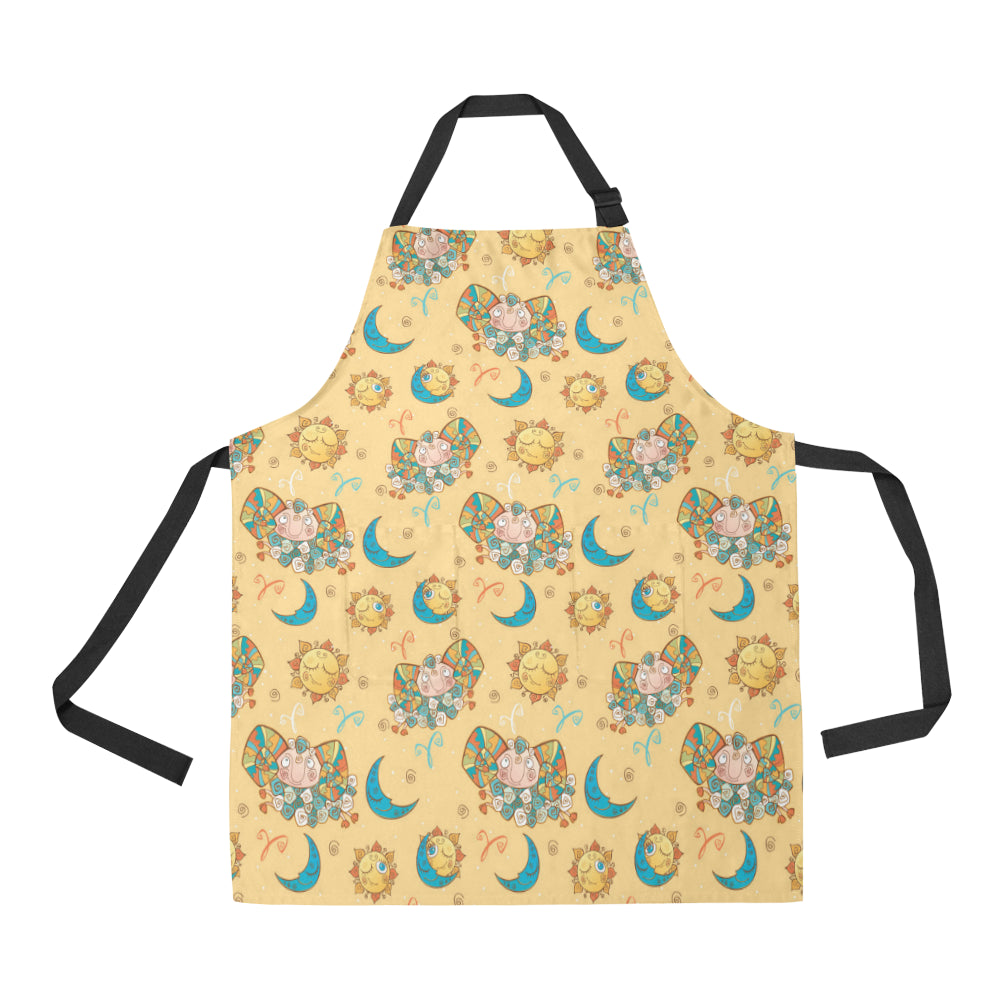 Aries Zodiac Pattern Print Design 03 Apron with Pocket