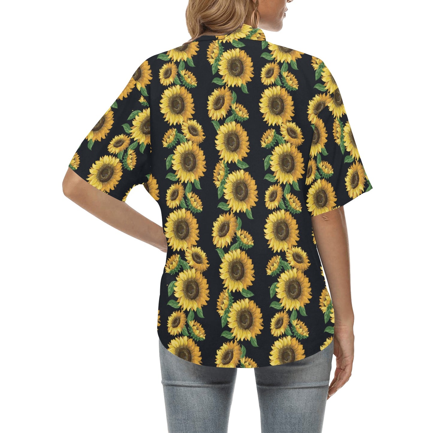 Sunflower Print Design LKS306 Women's Hawaiian Shirt