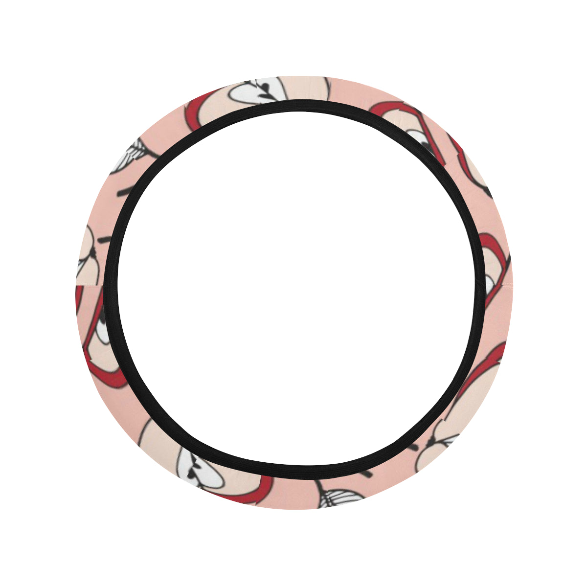 Apple Pattern Print Design AP04 Steering Wheel Cover with Elastic Edge