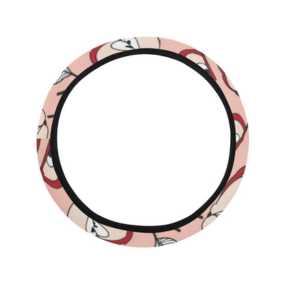 Apple Pattern Print Design AP04 Steering Wheel Cover with Elastic Edge