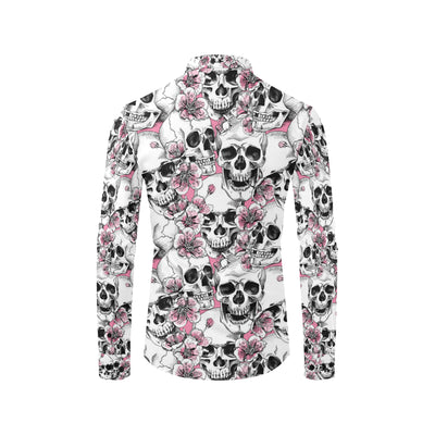 Cherry Blossom Pattern Print Design CB03 Men's Long Sleeve Shirt