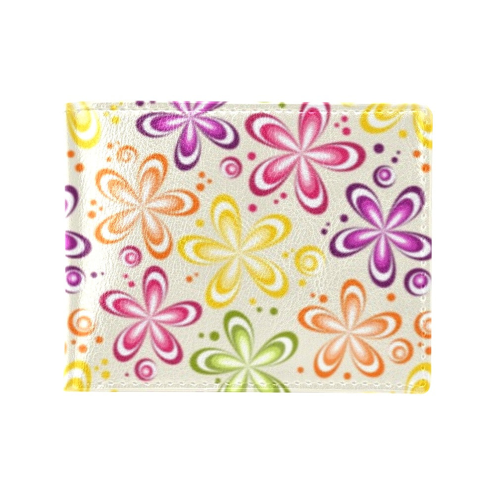 Flower Power Colorful Design Print Men's ID Card Wallet