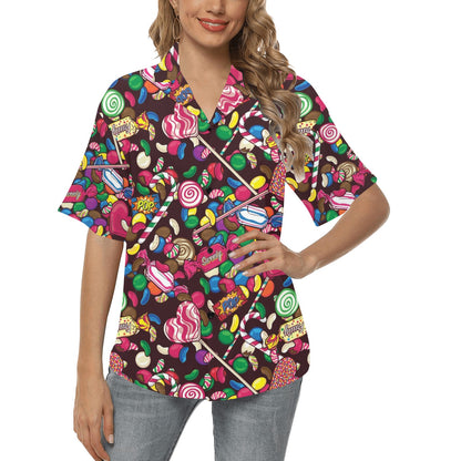 Candy Pattern Print Design CA02 Women's Hawaiian Shirt