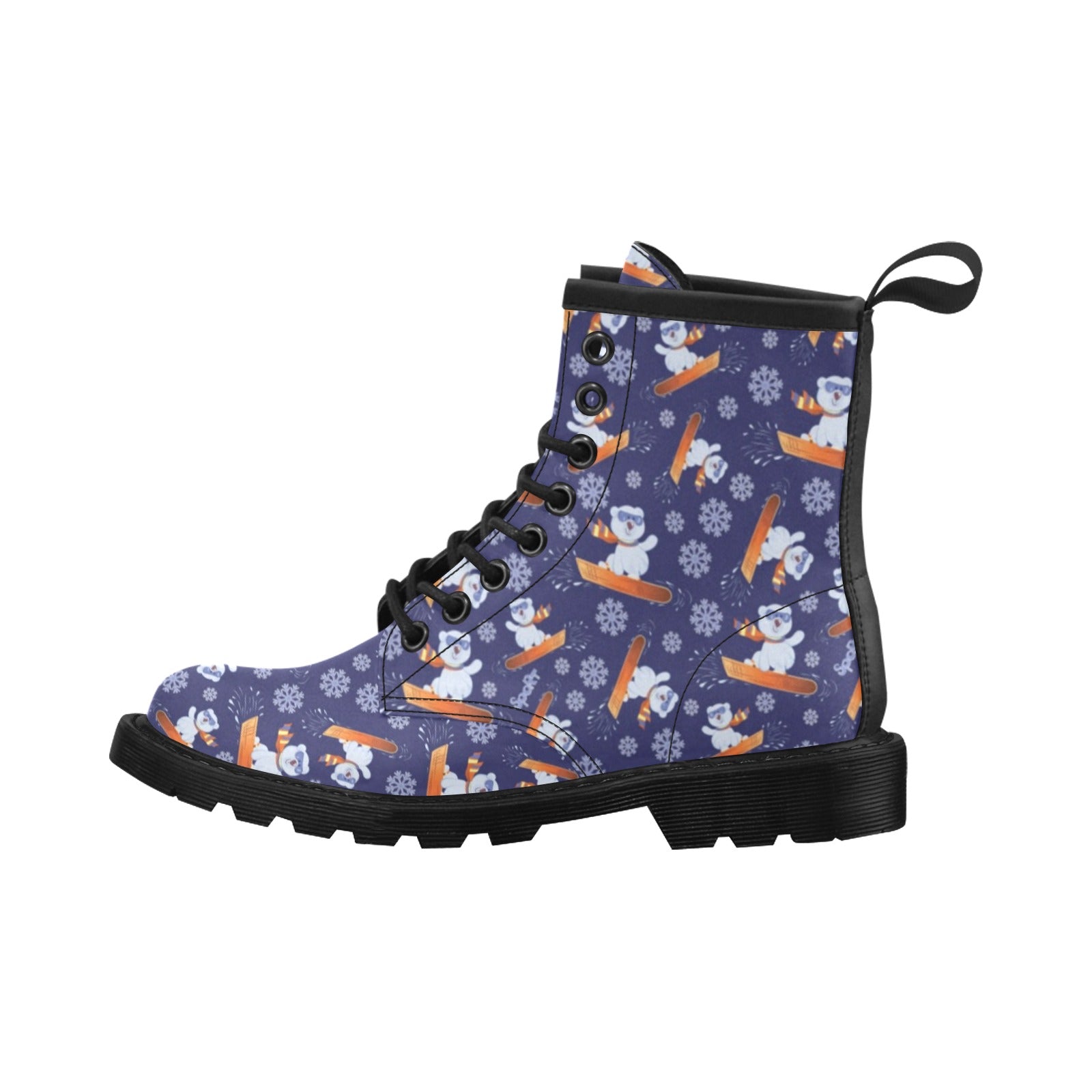 Snowboard Bear Print Design LKS305 Women's Boots