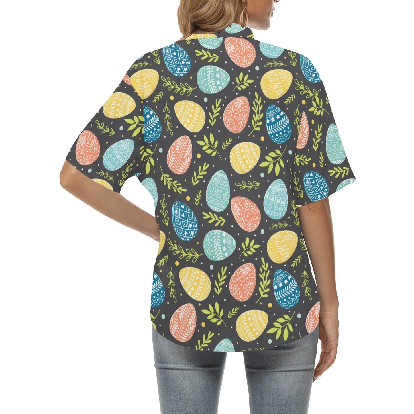 Easter Eggs Pattern Print Design RB01 Women's Hawaiian Shirt