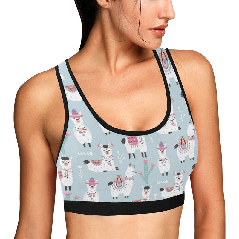 Llama Pattern Print Design 04 Sports Bra