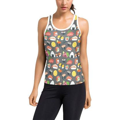 Sushi Print Design LKS302 Women's Racerback Tank Top