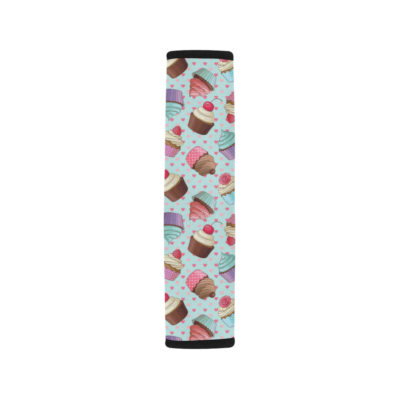 Cupcakes Fancy Heart Print Pattern Car Seat Belt Cover