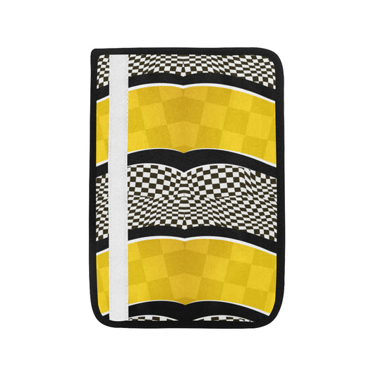 Checkered Pattern Print Design 02 Car Seat Belt Cover