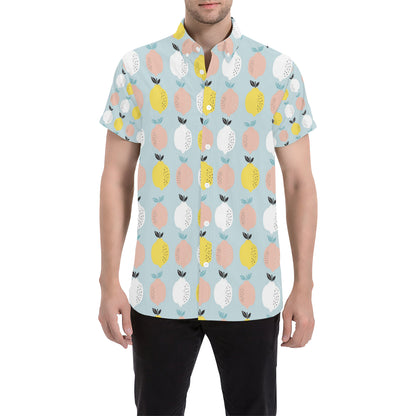 Citrus  Pattern Print Design 03 Men's Short Sleeve Button Up Shirt