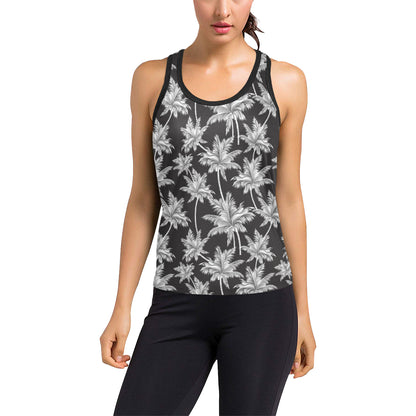 Palm Tree Pattern Print Design PT03 Women's Racerback Tank Top