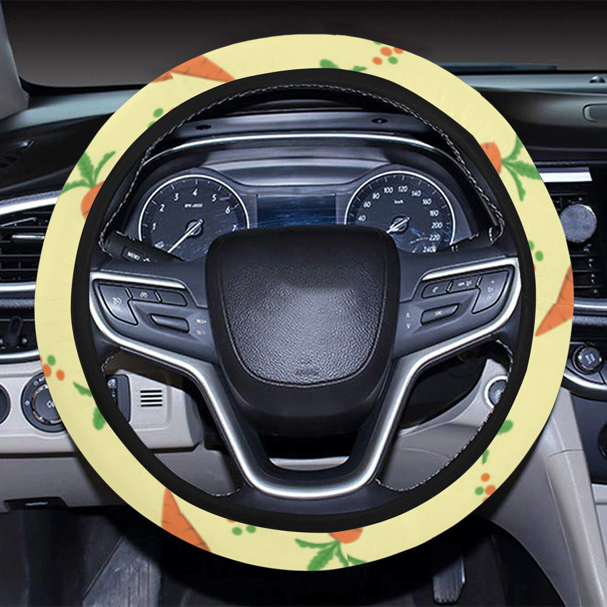 Carrot Pattern Print Design 04 Steering Wheel Cover with Elastic Edge