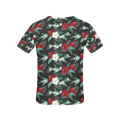 Tropical Flower Print Design LKS303 Women's  T-shirt
