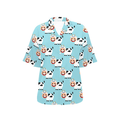 Cattle Cute Pattern Print Design 01 Women's Hawaiian Shirt