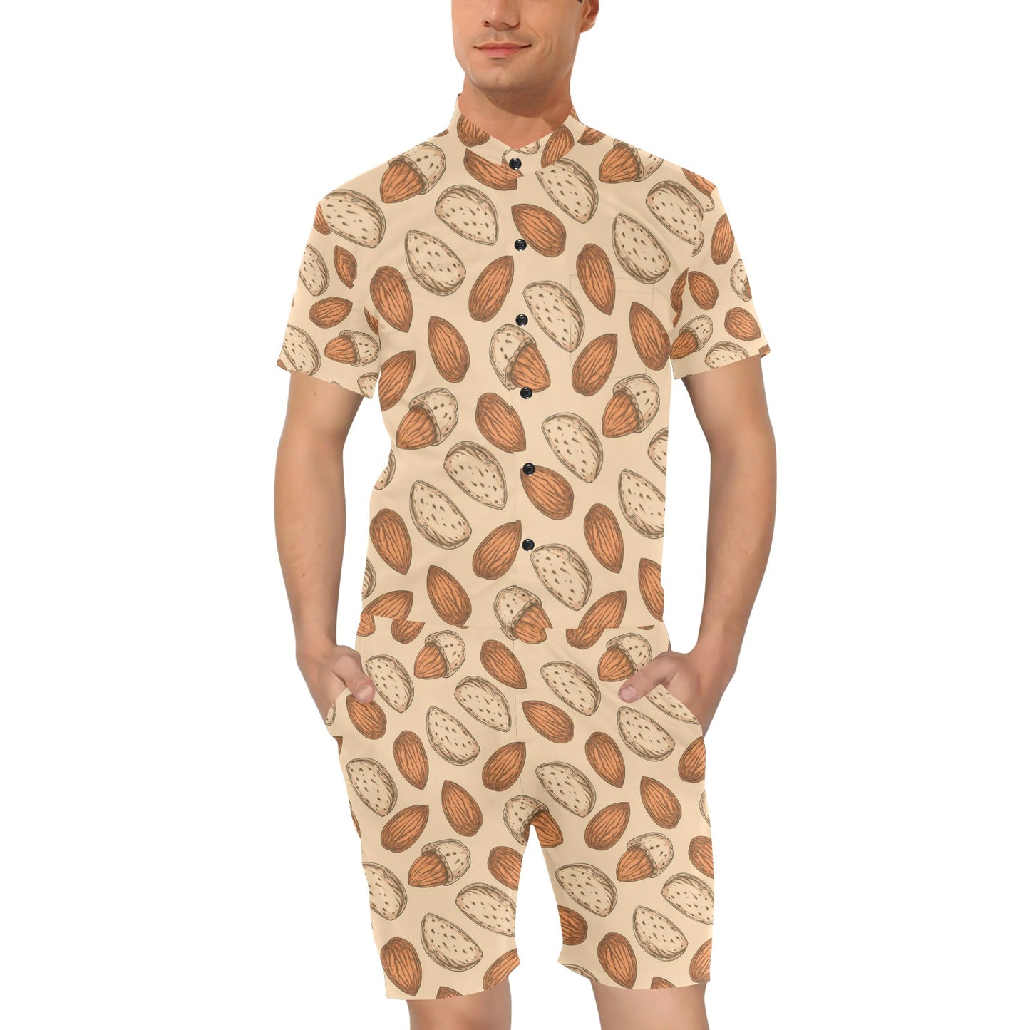 Almond Pattern Print Design 04 Men's Romper