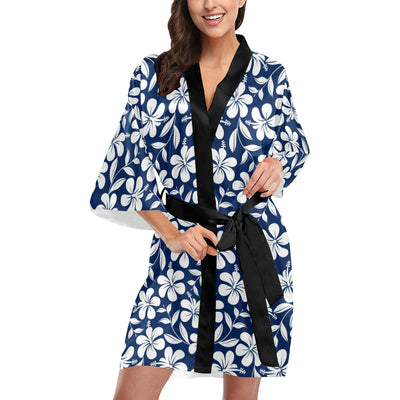 Hibiscus Pattern Print Design HB031 Women Kimono Robe