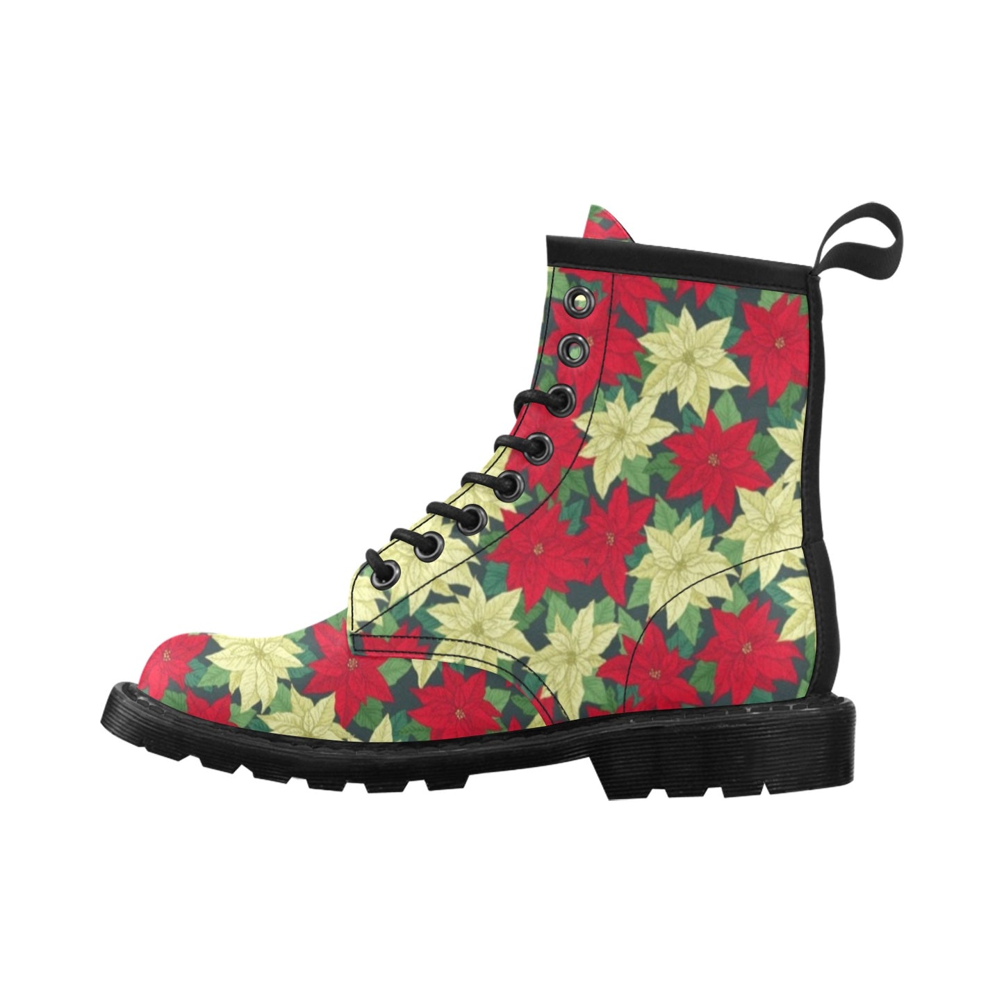 Poinsettia Pattern Print Design POT06 Women's Boots