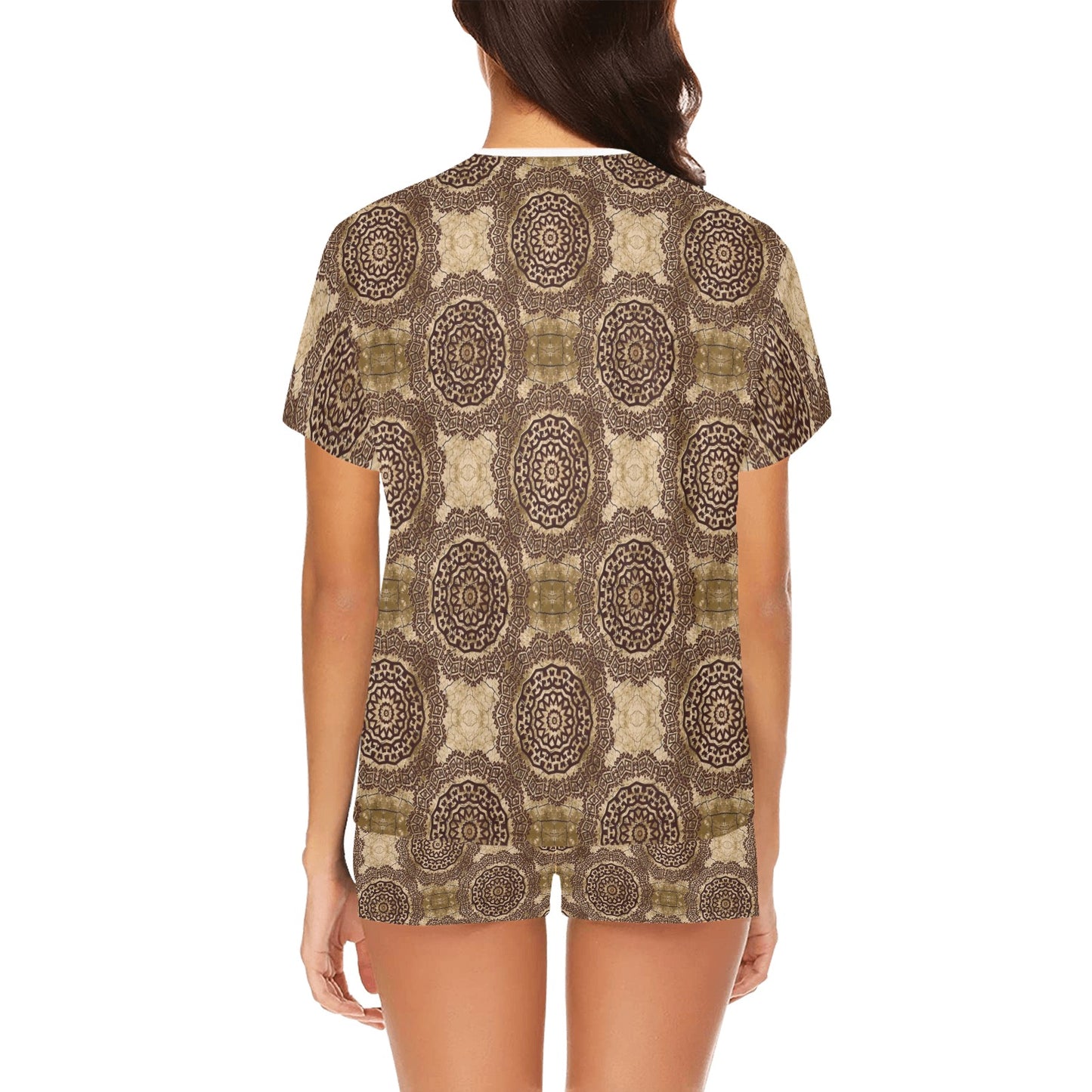 Ancient Greek Symbol Print Design LKS309 Women's Short Pajama Set