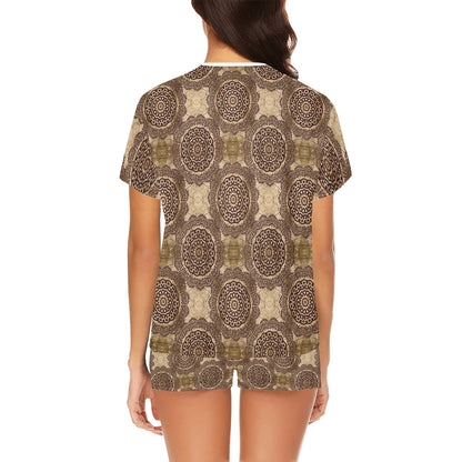 Ancient Greek Symbol Print Design LKS309 Women's Short Pajama Set