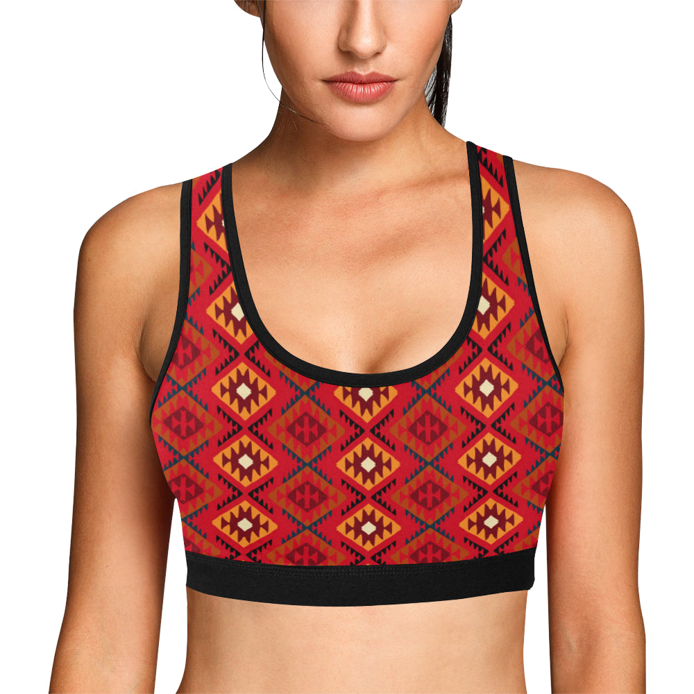 Aztec Pattern Print Design 06 Sports Bra