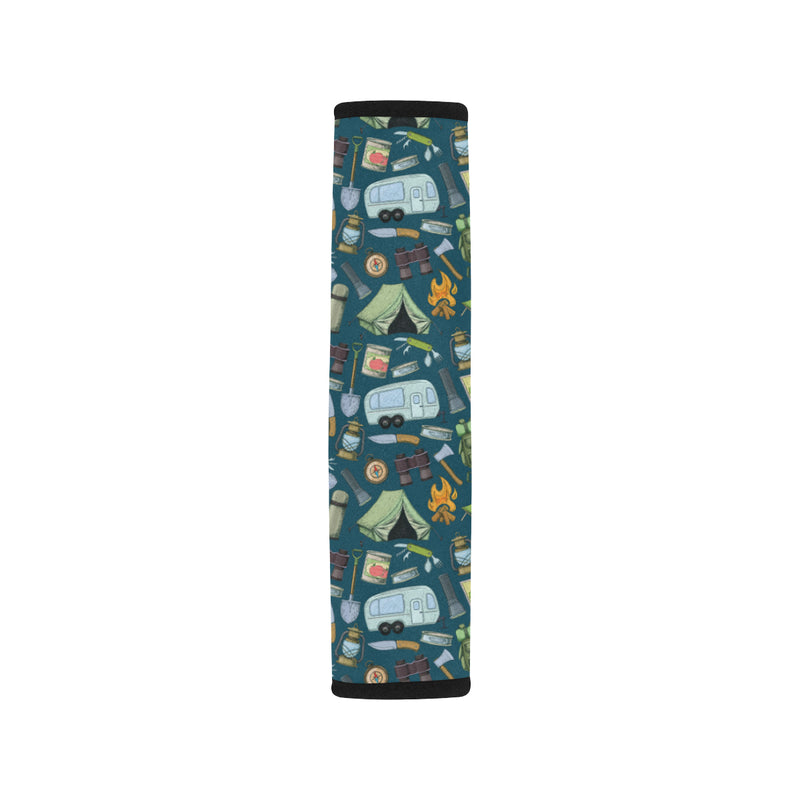 Camping Pattern Print Design 02 Car Seat Belt Cover