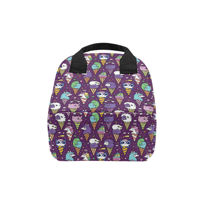 Ice Cream Pattern Print Design IC07 Insulated Lunch Bag
