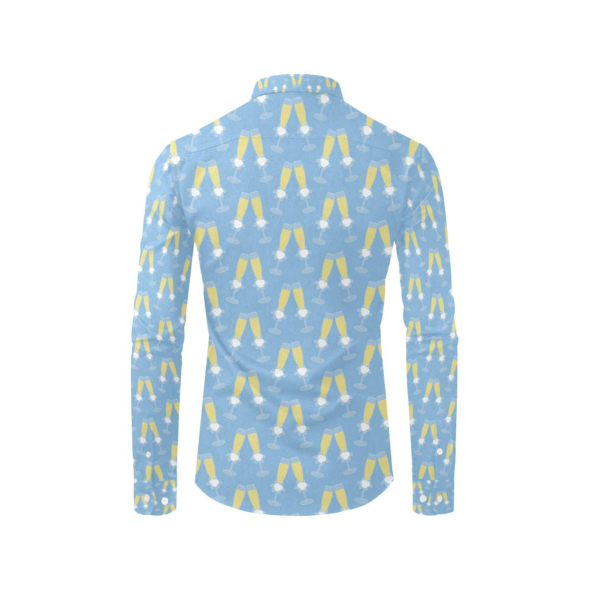 Champagne Pattern Print Design 06 Men's Long Sleeve Shirt