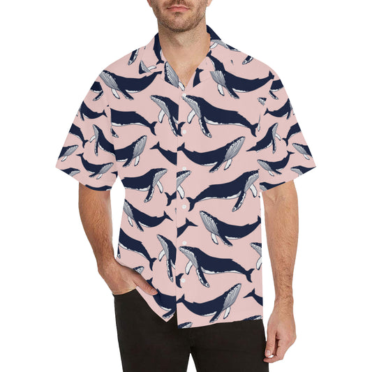 Humpback Whale Pattern Print Design 02 Men's Hawaiian Shirt