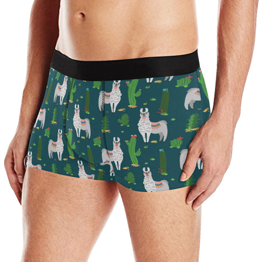 Llama Cactus Pattern Print Design 013 Men's Boxer Briefs
