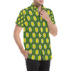 Durian Pattern Print Design DR01 Men's Short Sleeve Button Up Shirt