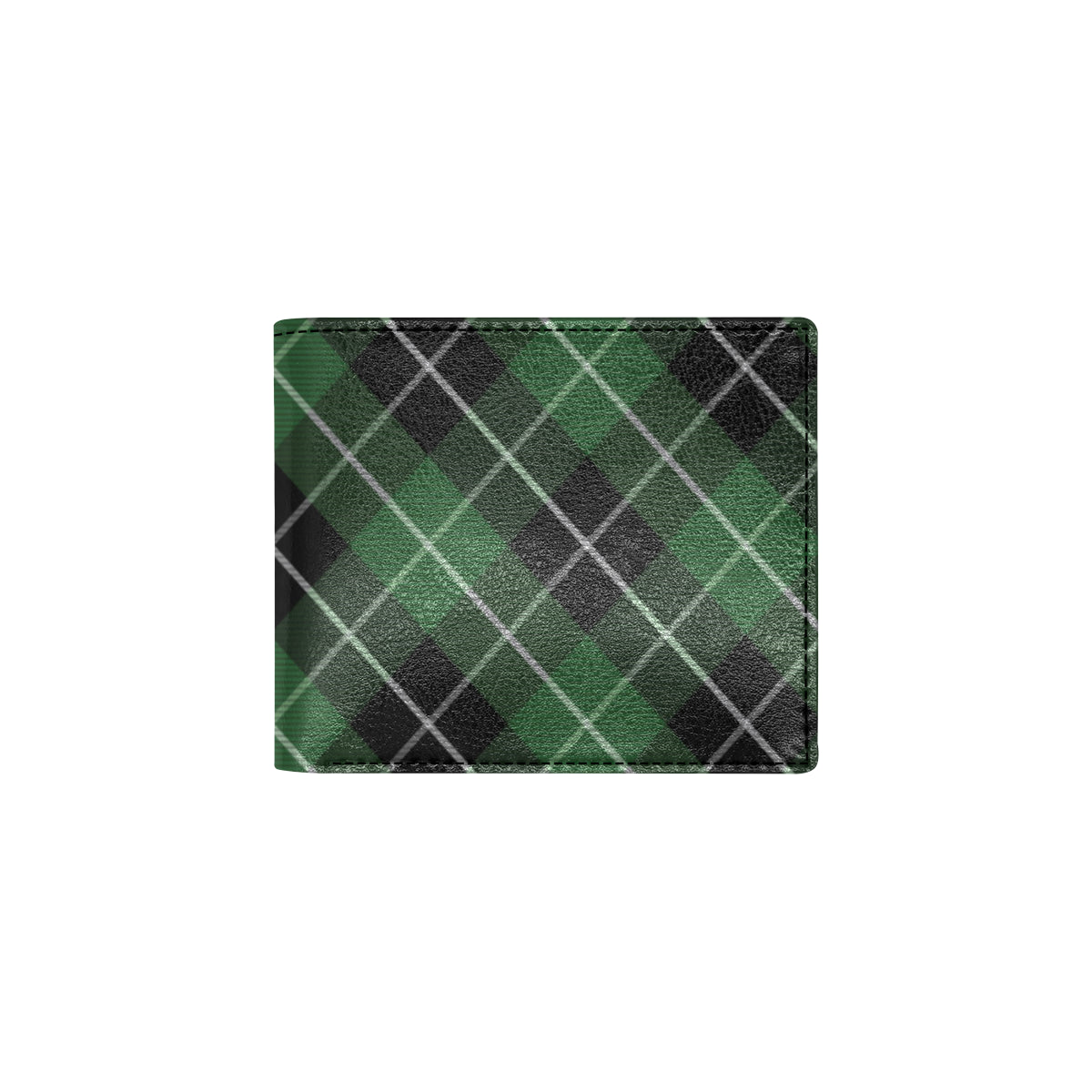 Plaid Green Pattern Print Design A05 Men's ID Card Wallet