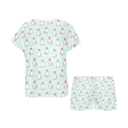 Shiba Inu Print Design LKS3011 Women's Short Pajama Set