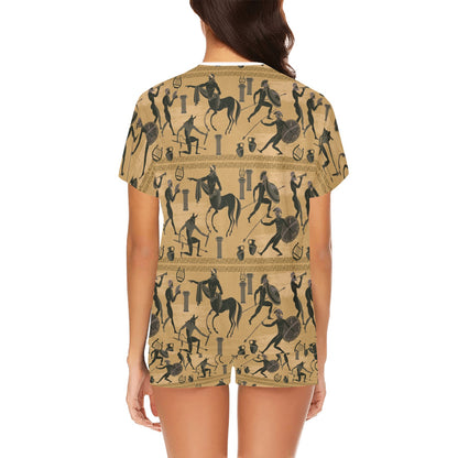 Ancient Greek Statue Print Design LKS304 Women's Short Pajama Set