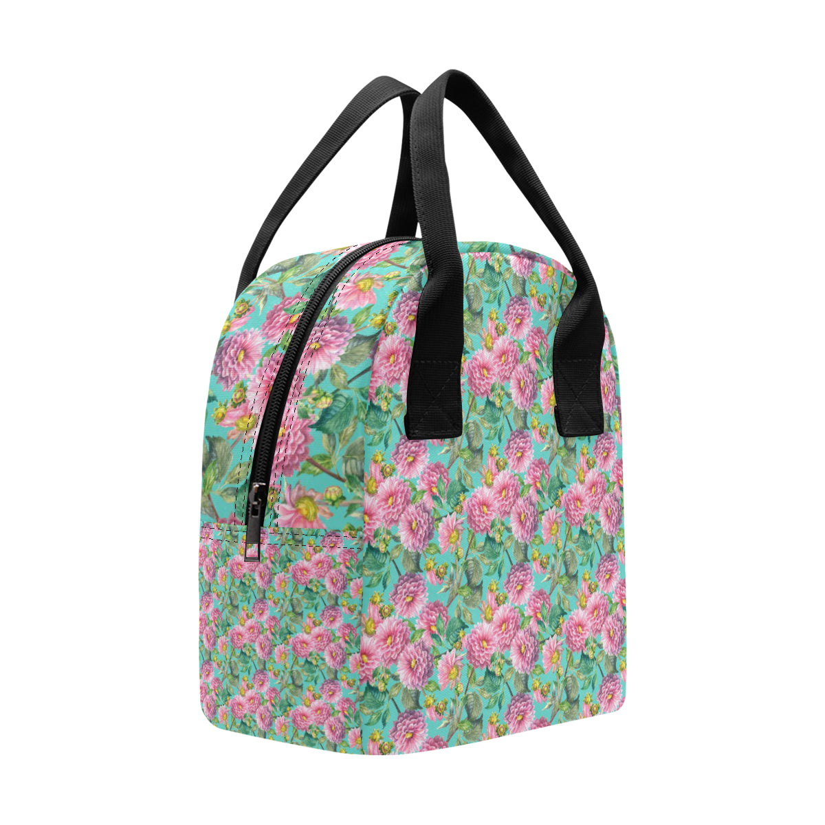 Dahlia Pattern Print Design DH07 Insulated Lunch Bag