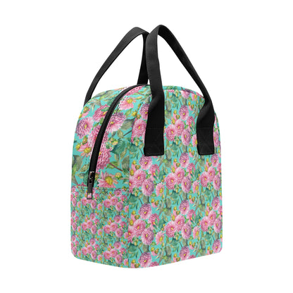 Dahlia Pattern Print Design DH07 Insulated Lunch Bag
