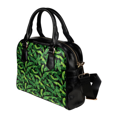 Banana Leaf Pattern Print Design 02 Shoulder Handbag