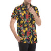 Bird Of Paradise Pattern Print Design BOP016 Men's Short Sleeve Button Up Shirt