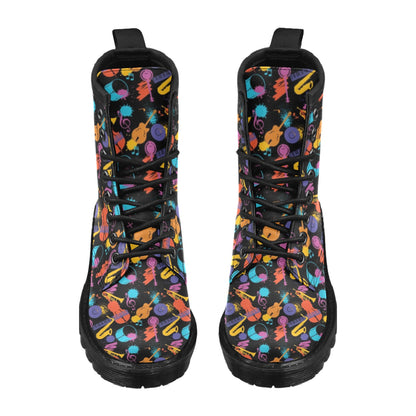Saxophone Print Design LKS406 Women's Boots
