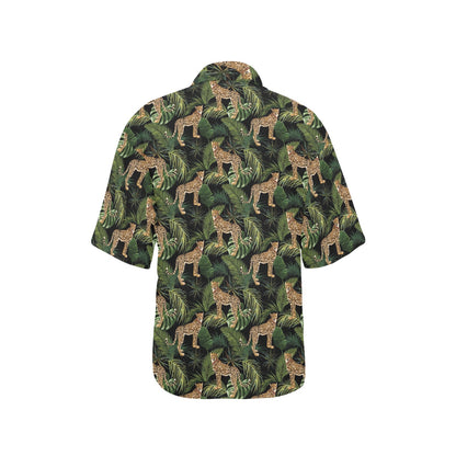 Cheetah Pattern Print Design 05 Women's Hawaiian Shirt