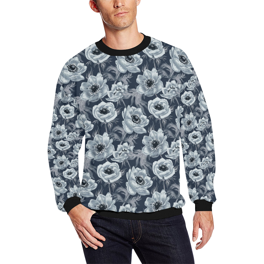 Anemone Pattern Print Design AM09 Men Long Sleeve Sweatshirt