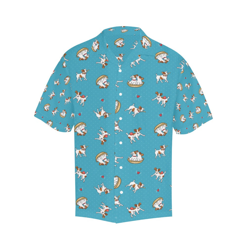 Russell Terriers Playing Print Design LKS305 Men's Hawaiian Shirt