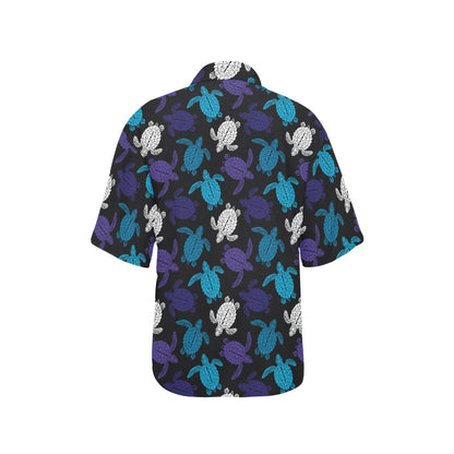 Sea Turtle Print Design LKS306 Women's Hawaiian Shirt