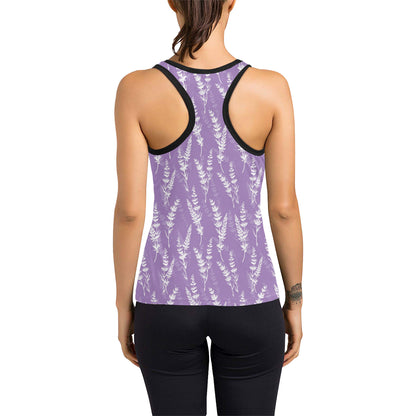 Lavender Pattern Print Design LV08 Women's Racerback Tank Top