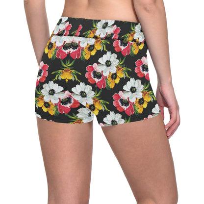 Anemone Pattern Print Design AM07 Yoga Shorts