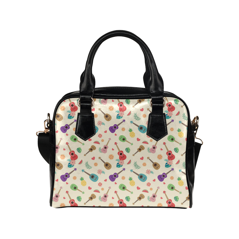 Ukulele Pattern Print Design 01 Shoulder Handbag