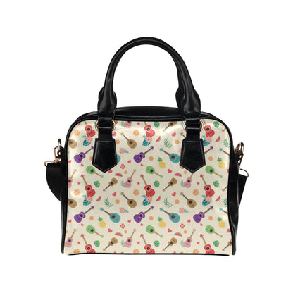 Ukulele Pattern Print Design 01 Shoulder Handbag