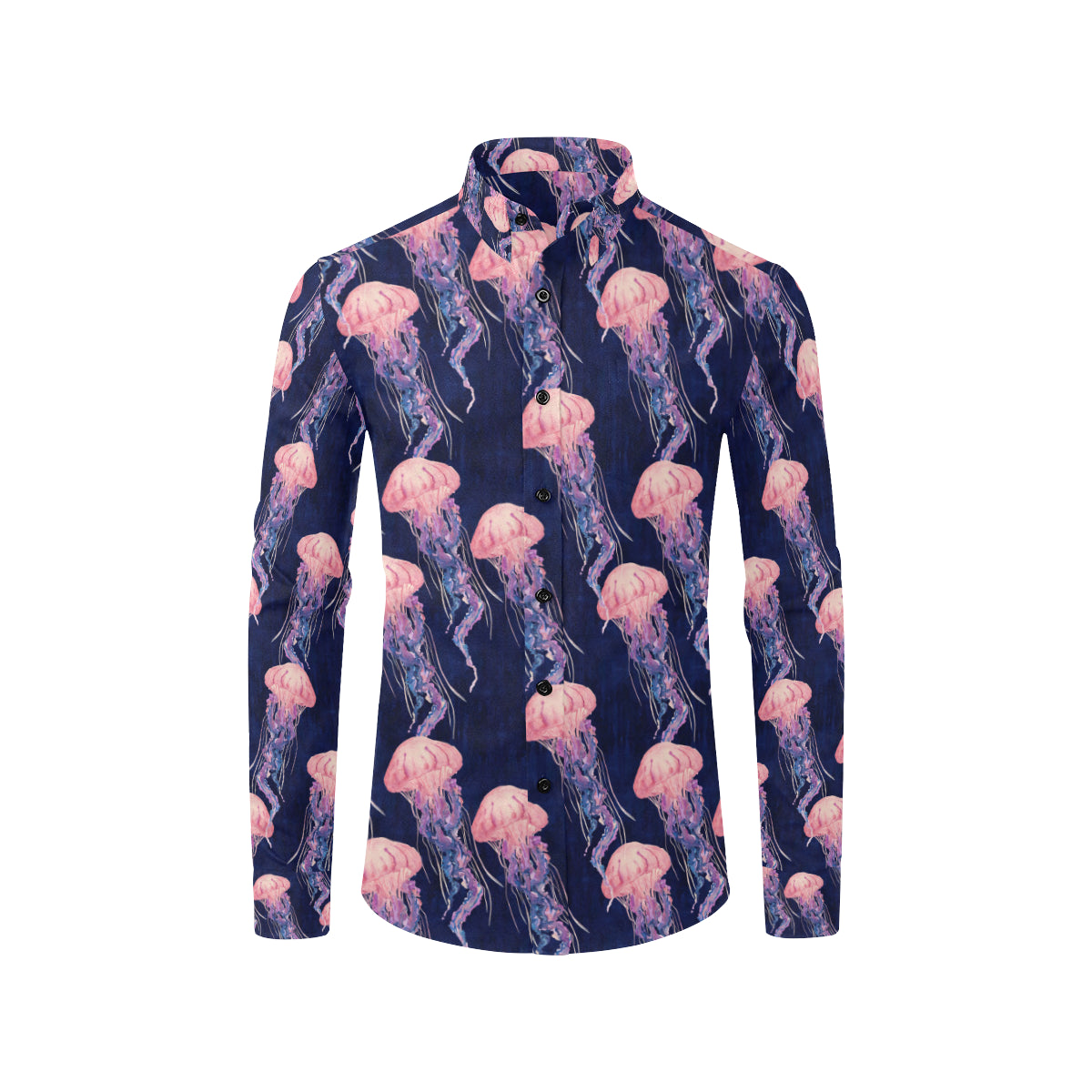 Jellyfish Pattern Print Design 03 Men's Long Sleeve Shirt